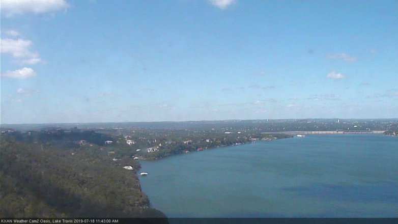 Lake Travis webcam, July 18, 2019 10:45 AM CT
