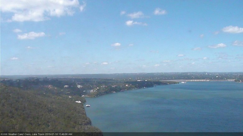 Lake Travis webcam, July 18, 2019 10:50 AM CT