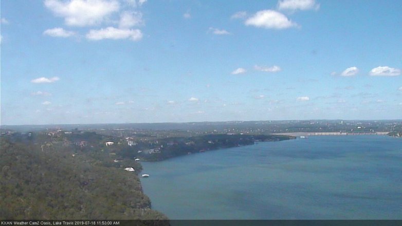 Lake Travis webcam, July 18, 2019 10:55 AM CT