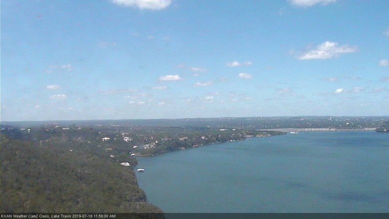 Lake Travis webcam, July 18, 2019 11:00 AM CT