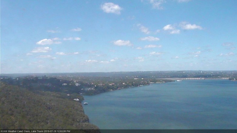 Lake Travis webcam, July 18, 2019 11:05 AM CT