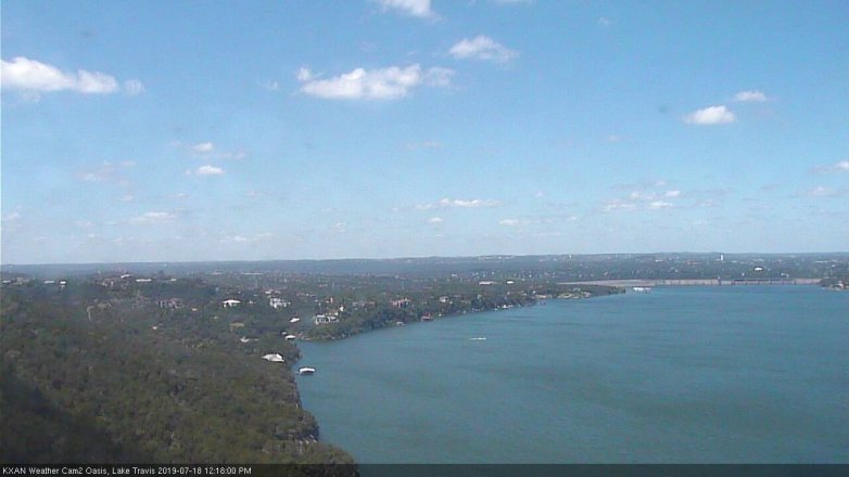 Lake Travis webcam, July 18, 2019 11:20 AM CT