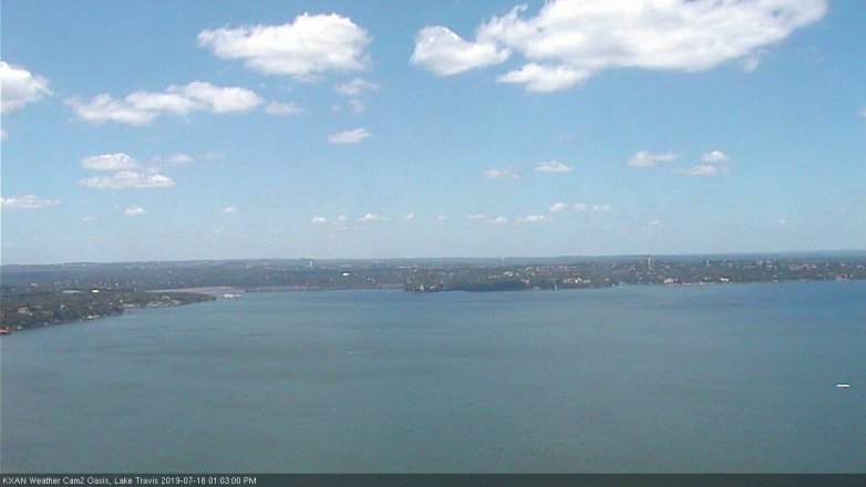 Lake Travis webcam, July 18, 2019 12:05 PM CT