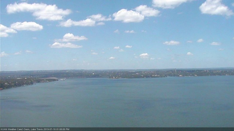 Lake Travis webcam, July 18, 2019 12:10 PM CT
