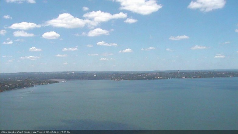 Lake Travis webcam, July 18, 2019 12:30 PM CT