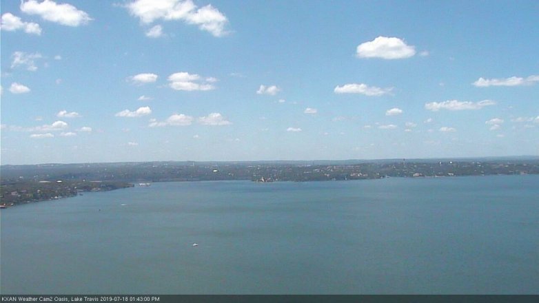 Lake Travis webcam, July 18, 2019 12:45 PM CT