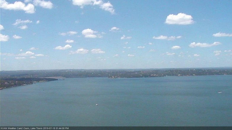Lake Travis webcam, July 18, 2019 12:50 PM CT