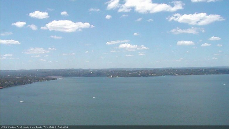 Lake Travis webcam, July 18, 2019 12:55 PM CT