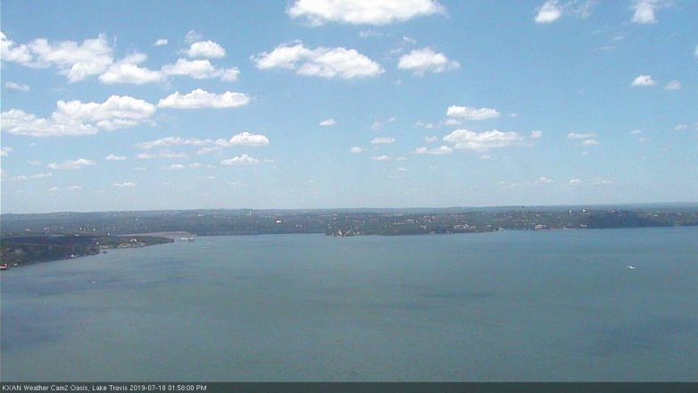 Lake Travis webcam, July 18, 2019 1:00 PM CT