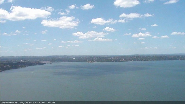 Lake Travis webcam, July 18, 2019 1:10 PM CT