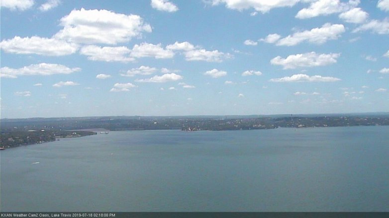 Lake Travis webcam, July 18, 2019 1:20 PM CT