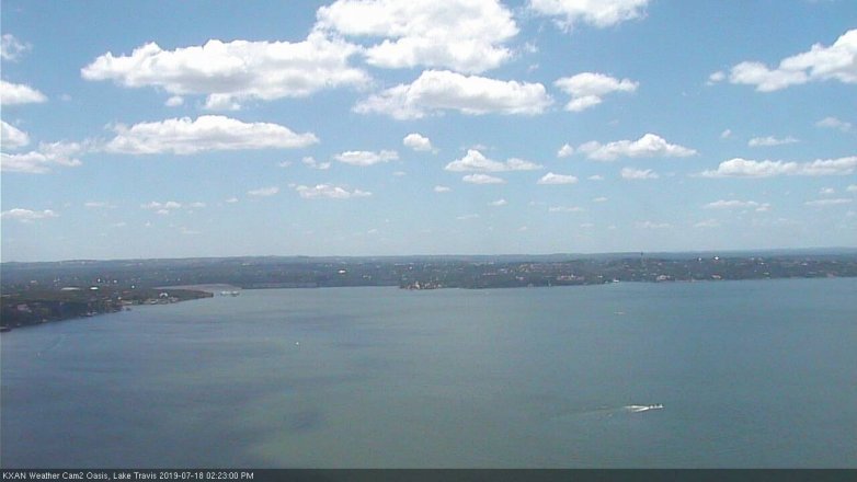 Lake Travis webcam, July 18, 2019 1:25 PM CT