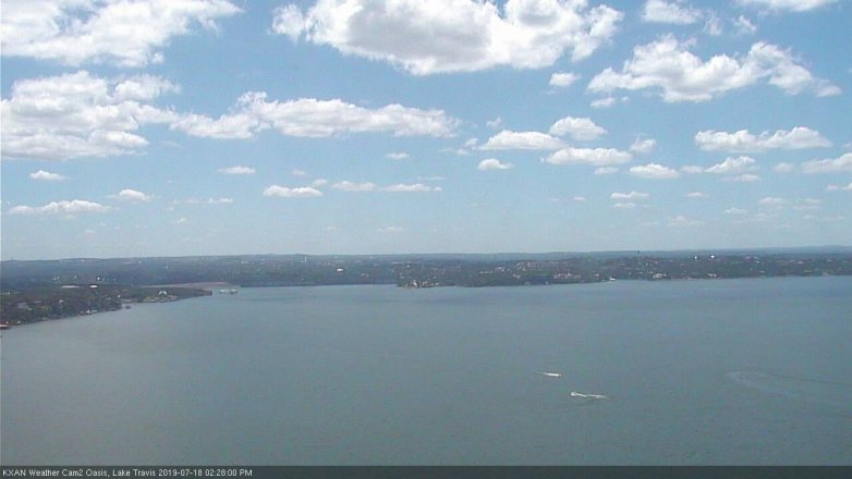 Lake Travis webcam, July 18, 2019 1:30 PM CT