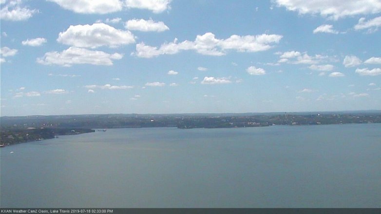 Lake Travis webcam, July 18, 2019 1:35 PM CT