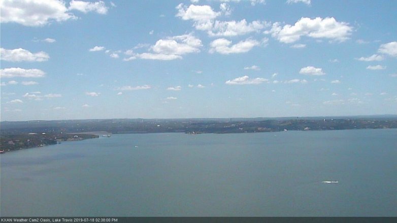 Lake Travis webcam, July 18, 2019 1:40 PM CT