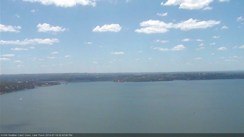Lake Travis webcam, July 18, 2019 1:45 PM CT