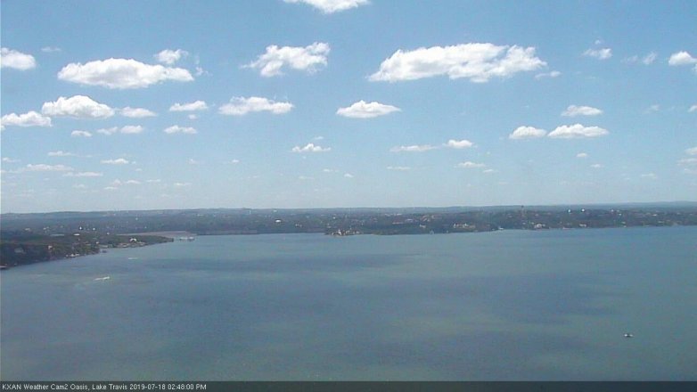 Lake Travis webcam, July 18, 2019 1:50 PM CT