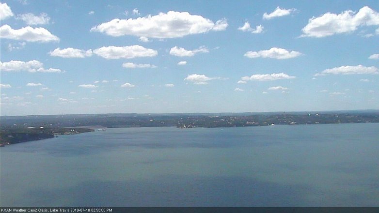 Lake Travis webcam, July 18, 2019 1:55 PM CT