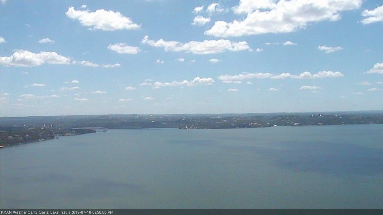 Lake Travis webcam, July 18, 2019 2:00 PM CT