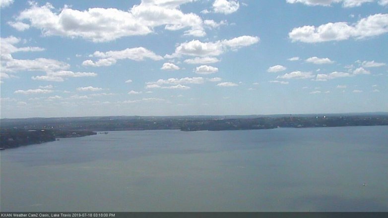 Lake Travis webcam, July 18, 2019 2:20 PM CT