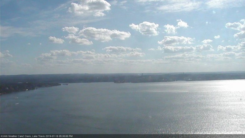 Lake Travis webcam, July 18, 2019 4:40 PM CT