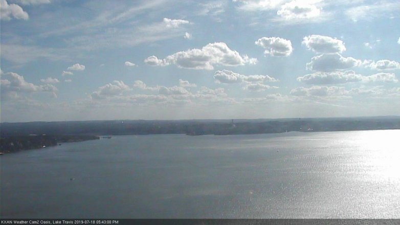 Lake Travis webcam, July 18, 2019 4:45 PM CT