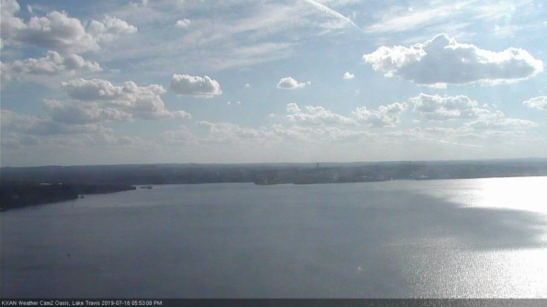 Lake Travis webcam, July 18, 2019 4:55 PM CT