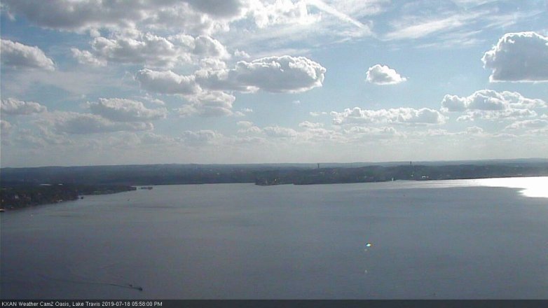 Lake Travis webcam, July 18, 2019 5:00 PM CT