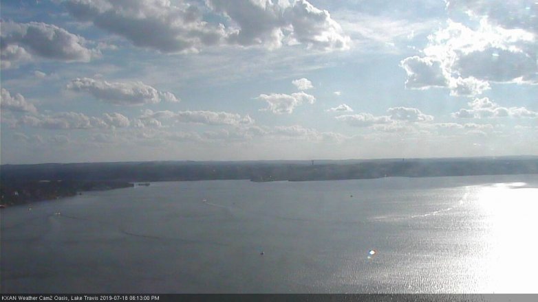 Lake Travis webcam, July 18, 2019 5:15 PM CT