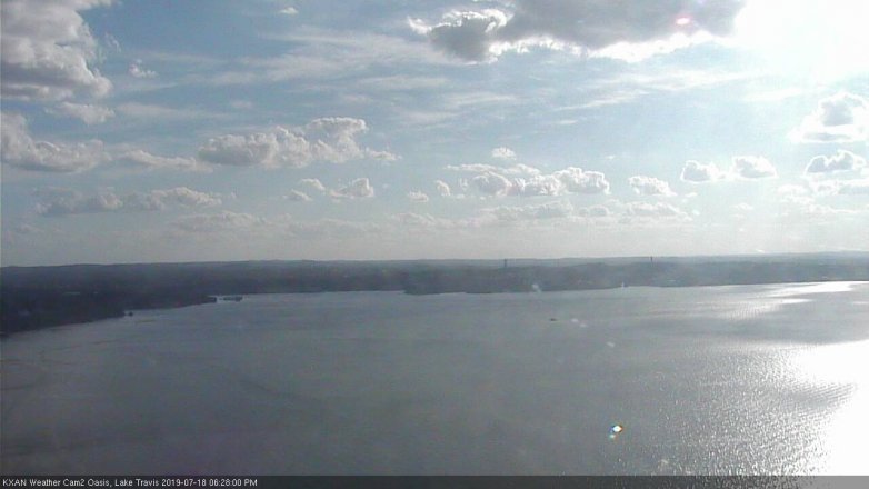 Lake Travis webcam, July 18, 2019 5:30 PM CT