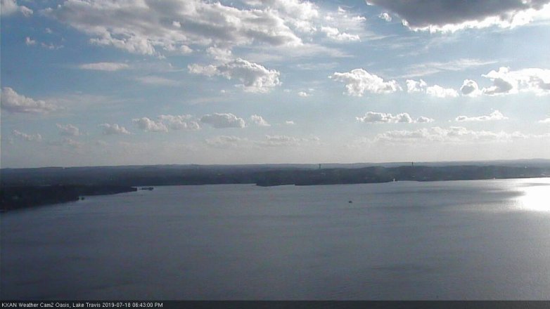 Lake Travis webcam, July 18, 2019 5:45 PM CT