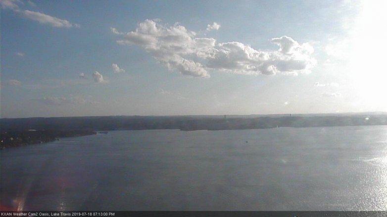Lake Travis webcam, July 18, 2019 6:15 PM CT