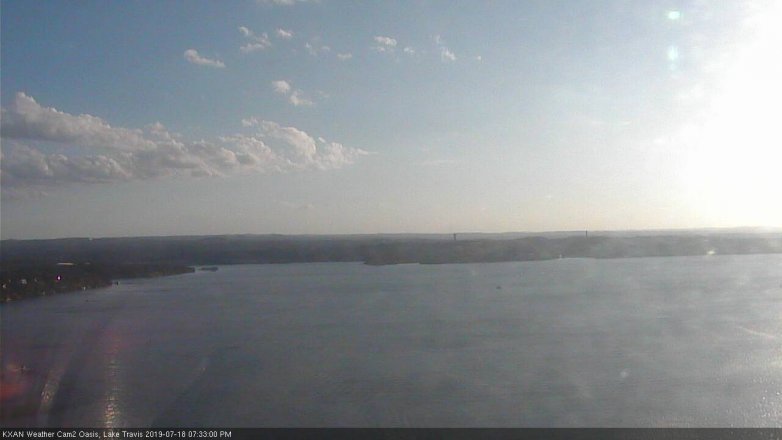 Lake Travis webcam, July 18, 2019 6:35 PM CT