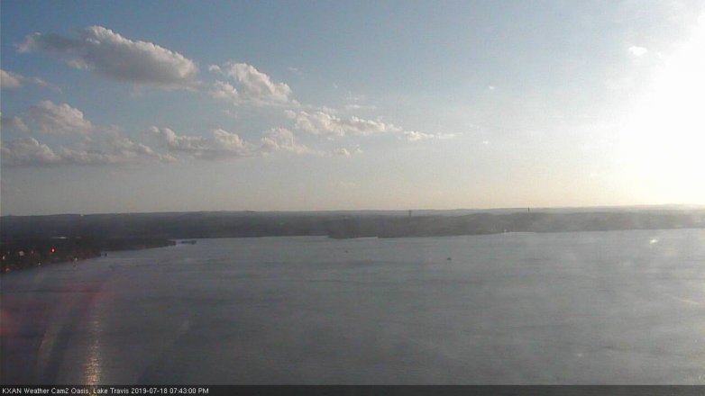 Lake Travis webcam, July 18, 2019 6:45 PM CT