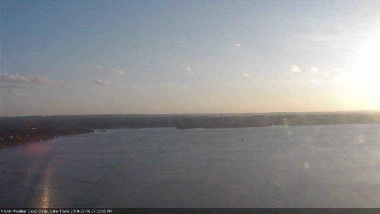 Lake Travis webcam, July 18, 2019 7:00 PM CT