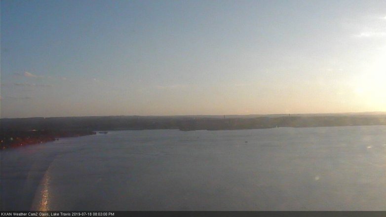 Lake Travis webcam, July 18, 2019 7:05 PM CT