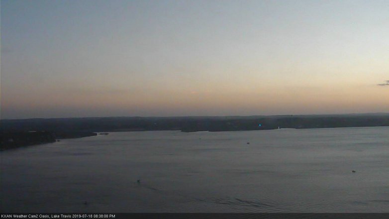 Lake Travis webcam, July 18, 2019 7:40 PM CT