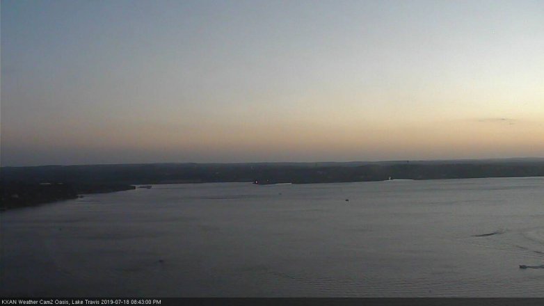 Lake Travis webcam, July 18, 2019 7:45 PM CT