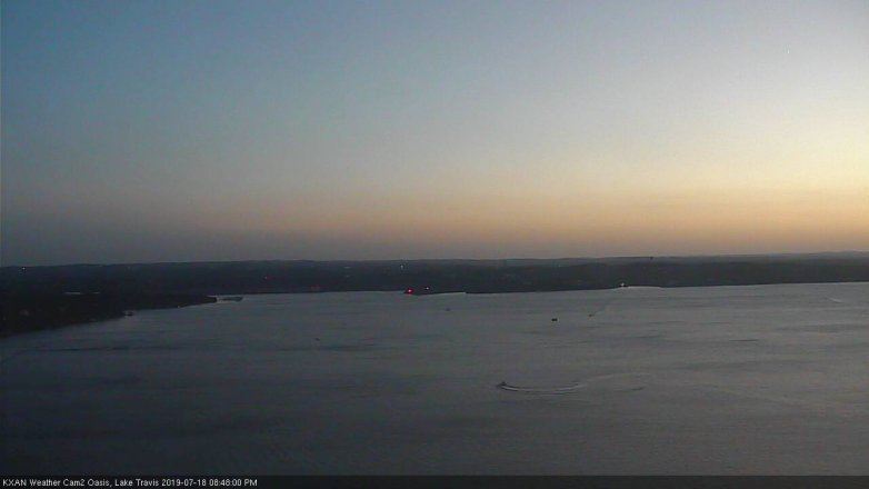 Lake Travis webcam, July 18, 2019 7:50 PM CT
