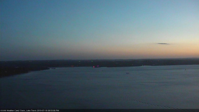 Lake Travis webcam, July 18, 2019 7:55 PM CT