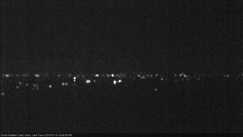 Lake Travis webcam, July 18, 2019 9:50 PM CT