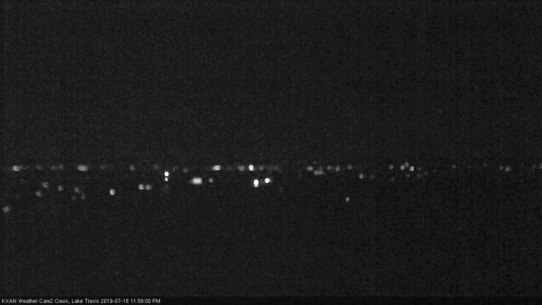 Lake Travis webcam, July 18, 2019 11:00 PM CT