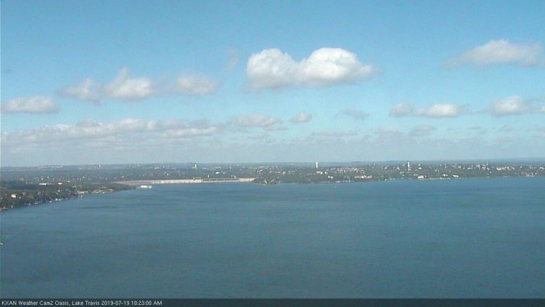 Lake Travis webcam, July 19, 2019 9:25 AM CT