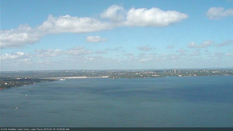 Lake Travis webcam, July 19, 2019 9:40 AM CT