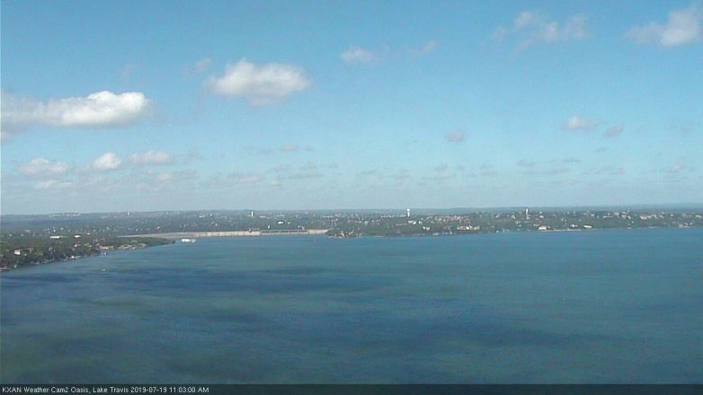 Lake Travis webcam, July 19, 2019 10:05 AM CT