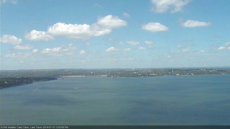 Lake Travis webcam, July 19, 2019 11:05 AM CT