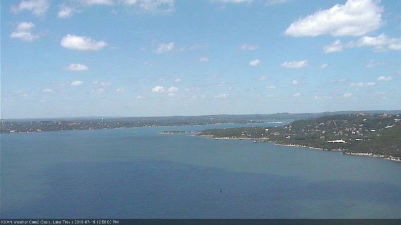 Lake Travis webcam, July 19, 2019 12:00 PM CT