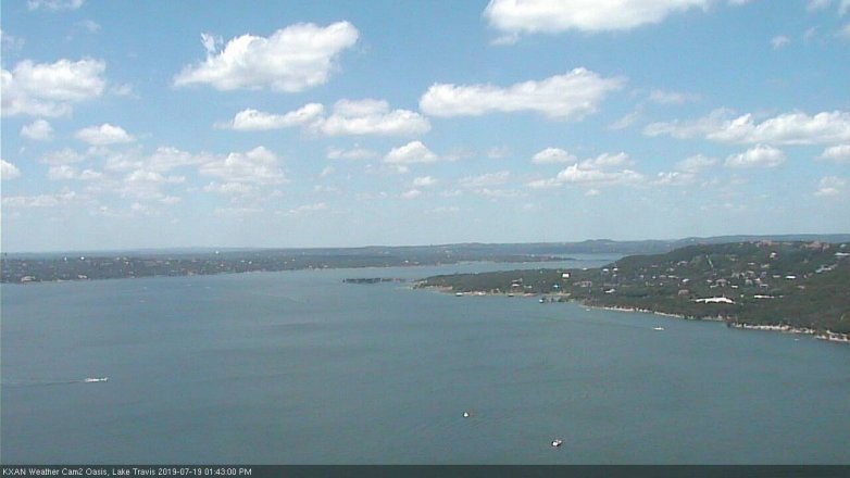 Lake Travis webcam, July 19, 2019 12:45 PM CT