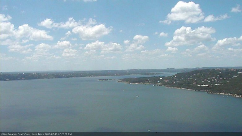 Lake Travis webcam, July 19, 2019 1:30 PM CT