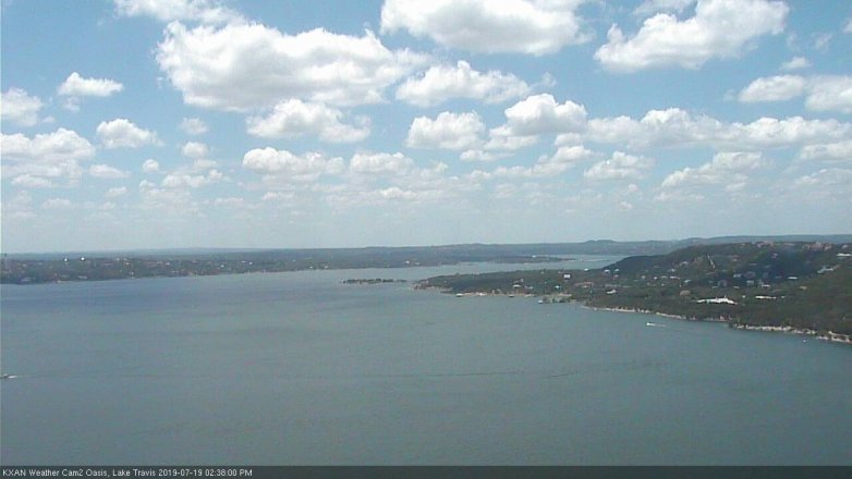 Lake Travis webcam, July 19, 2019 1:40 PM CT